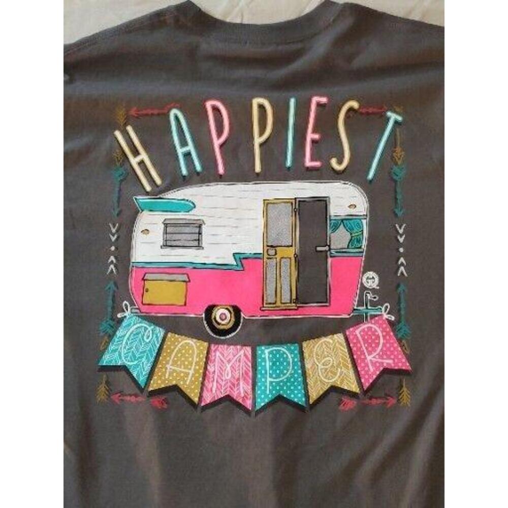 Girlie Girl Originals Camper Trailer Happiest Camper Graphic Med - Picture 5 of 7